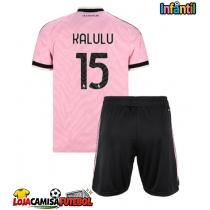 Camisa de Futebol Juventus Pierre Kalulu #15 Equipamento Secundário Infantil 2026-27 Manga Curta (+ Calças curtas)